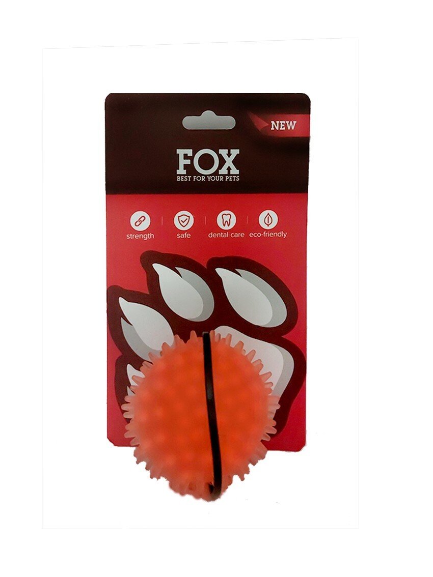 65571296 Іграшка для собак Fox м'яч із шипами помаранчевий із запахом ванілі, 6 см - Зображення 1