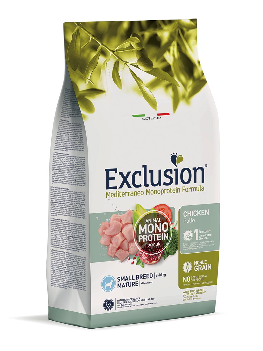 8011259003034 Сухий корм для собак Exclusion Mature Chicken Small Breed з куркою 2кг | для дрібних порід похилого віку - Зображення 1