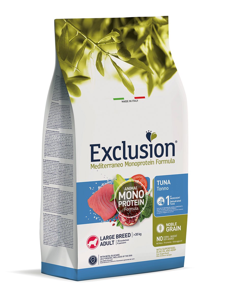 8011259003256 Сухий корм для собак Exclusion Adult Tuna Large Breed з тунцем 12кг | для дорослих великих порід - Зображення 1
