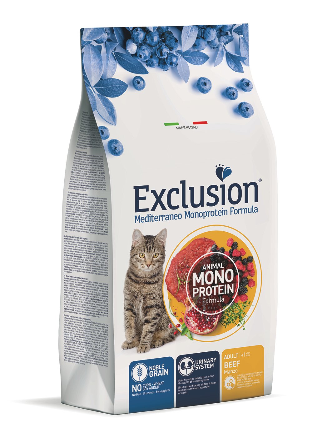 8011259003713 Корм для дорослих котів всіх порід з яловичиною Exclusion Adult Beef 1,5кг - Зображення 1