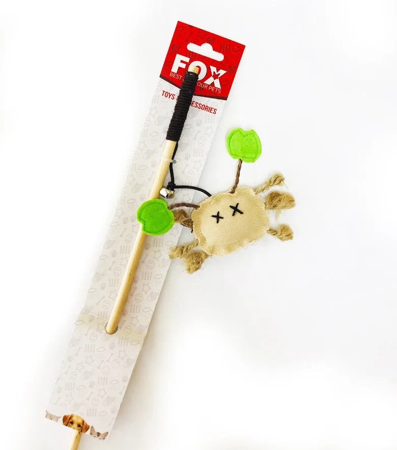 b011813c320f67c2f3bb574268c6f4b9.jpg Іграшка для котів Fox вудка-дражнилка ECO М'ячик - Зображення 1
