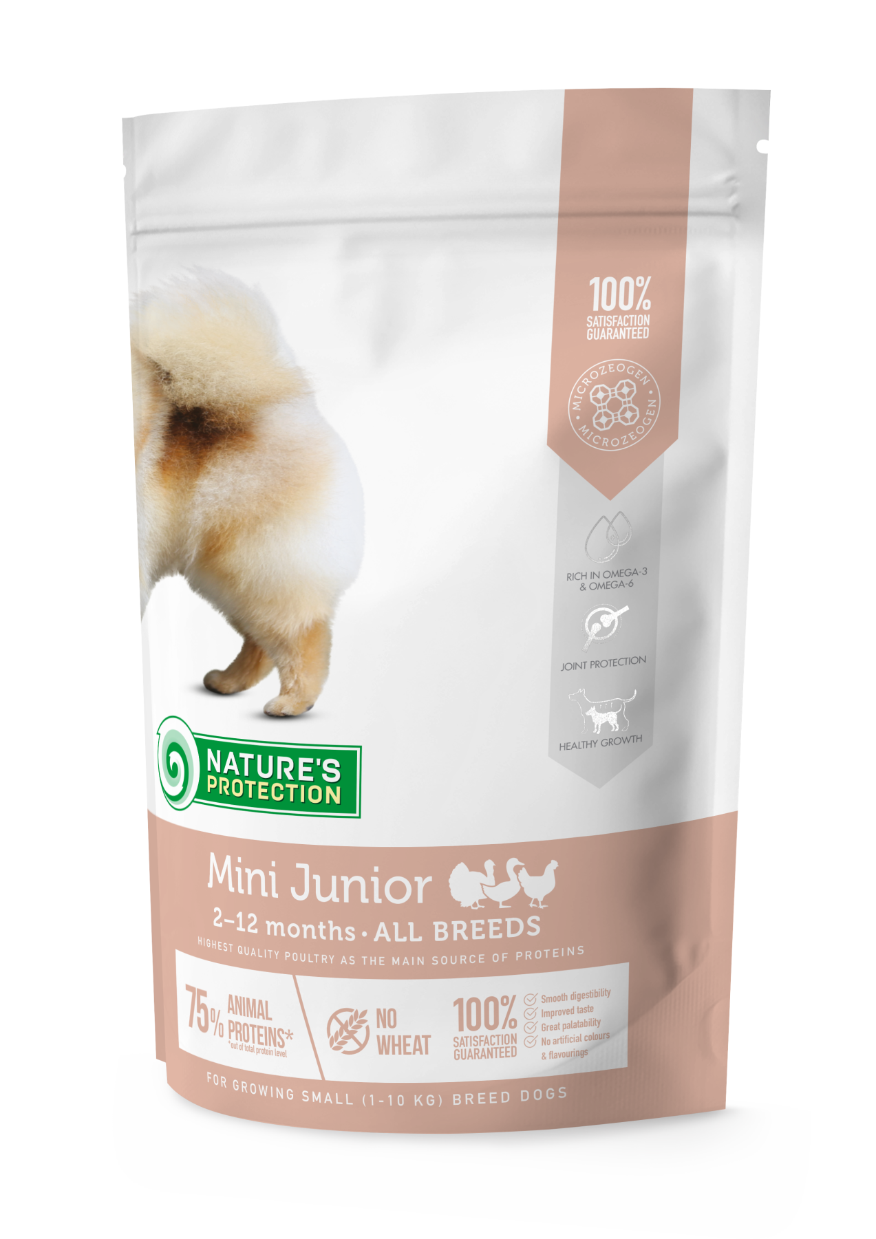 14868366260779_ f5aecaa3ae Сухий корм для цуценят малих порід Nature's Protection Mini Junior Small Breeds з м'ясом птиці, 500 г - Зображення 1