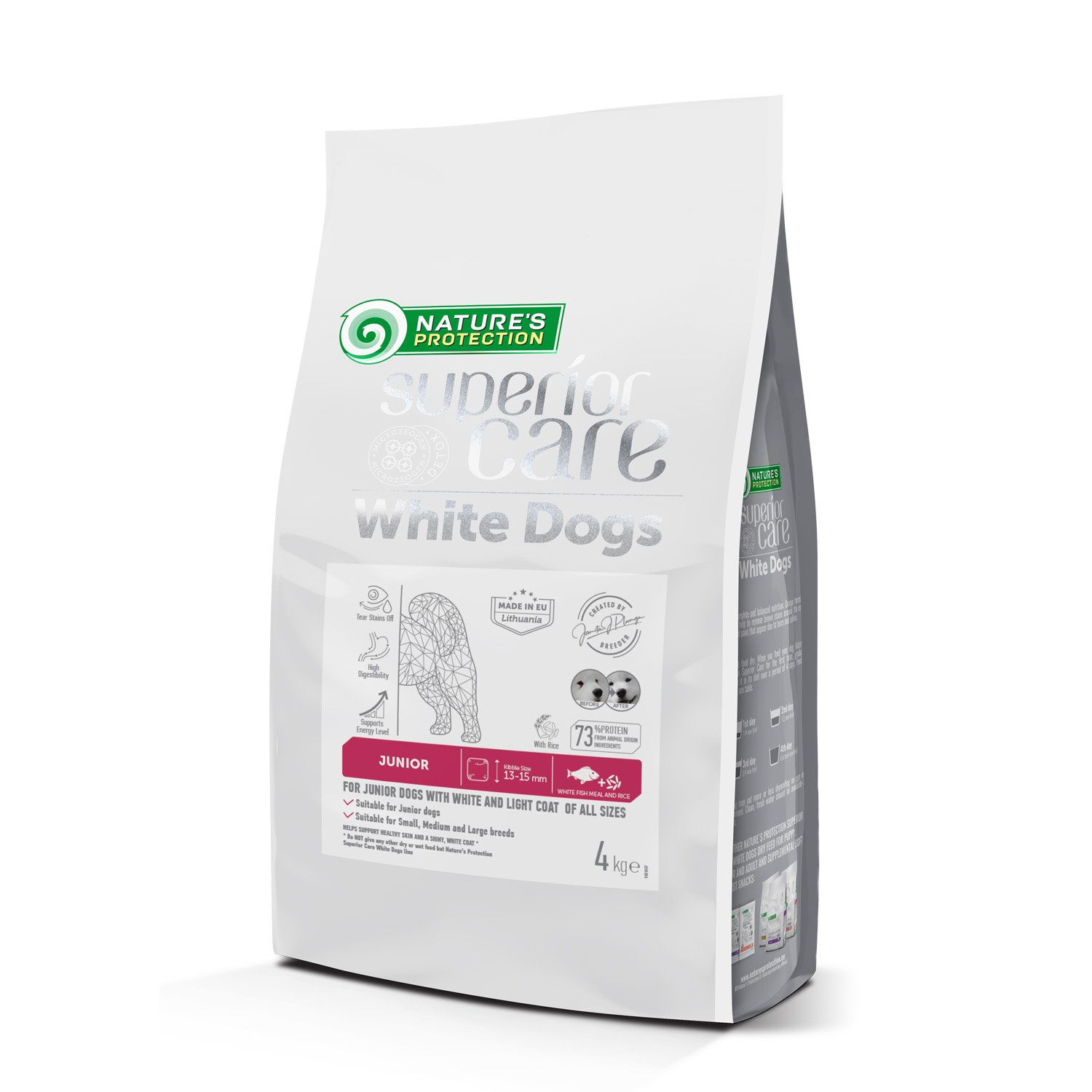 71982694030668_ 8017da3b7c Сухий корм для юніорів усіх розмірів Nature's Protection Superior Care з білою рибою, 4 кг - Зображення 1