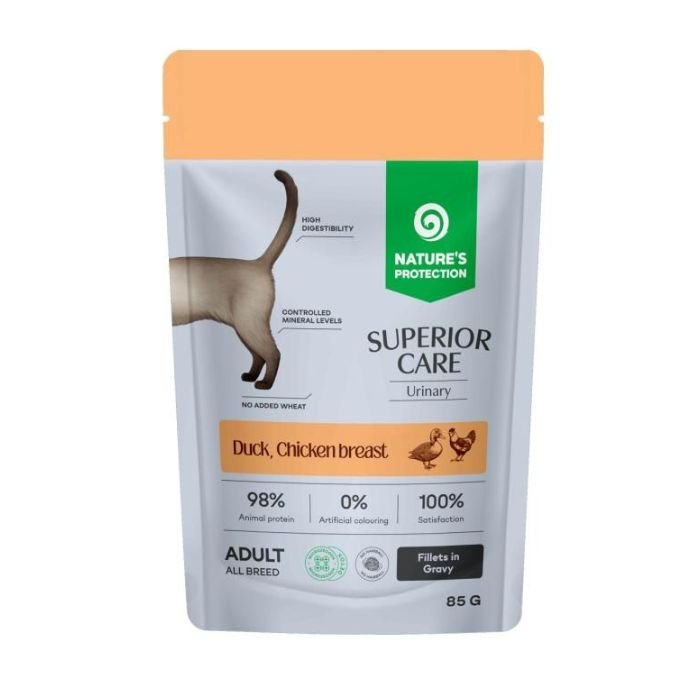 npsc47909 Вологий корм для котів для підтримки сечовидільної системи Nature's Protection Superior Care Urinary Grain Free Adult Cats з качкою, куркою і журавлиною, 85 г - Зображення 1