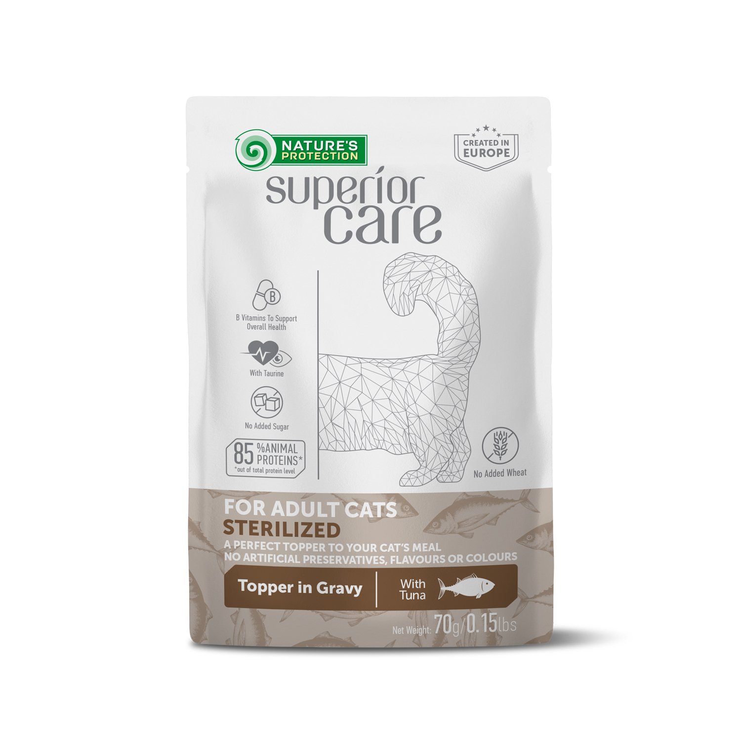 uninpsc63750 Вологий корм для стерилізованих котів Nature's Protection Superior Care Adult Cats Sterilised з тунцем, 70 г - Зображення 1