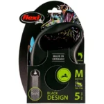 FLEXI Black Design M Повідець-рулетка для собак, стрічка (5 м; до 25 кг) - Зображення 4