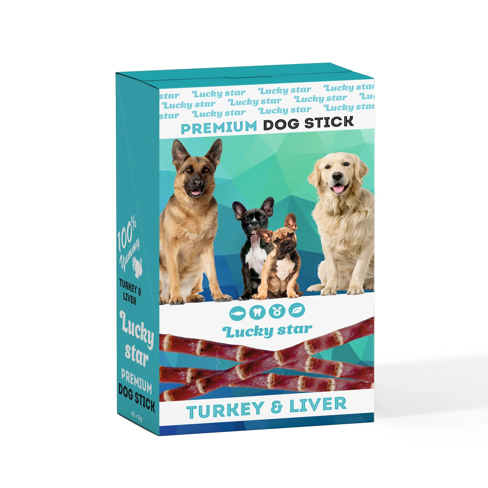 DS06D Шоубокс Premium Dog Stick з індичкою та курячою печінкою Lucky Star - Зображення 1